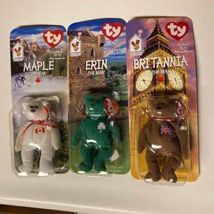 McDonalds Ty Beanie Babies "International Bears" Collection New Unopened